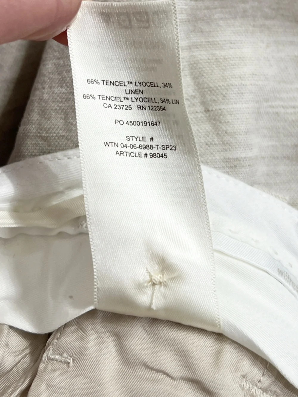 Aritzia The Effortless Pant Linen Natural Ecru